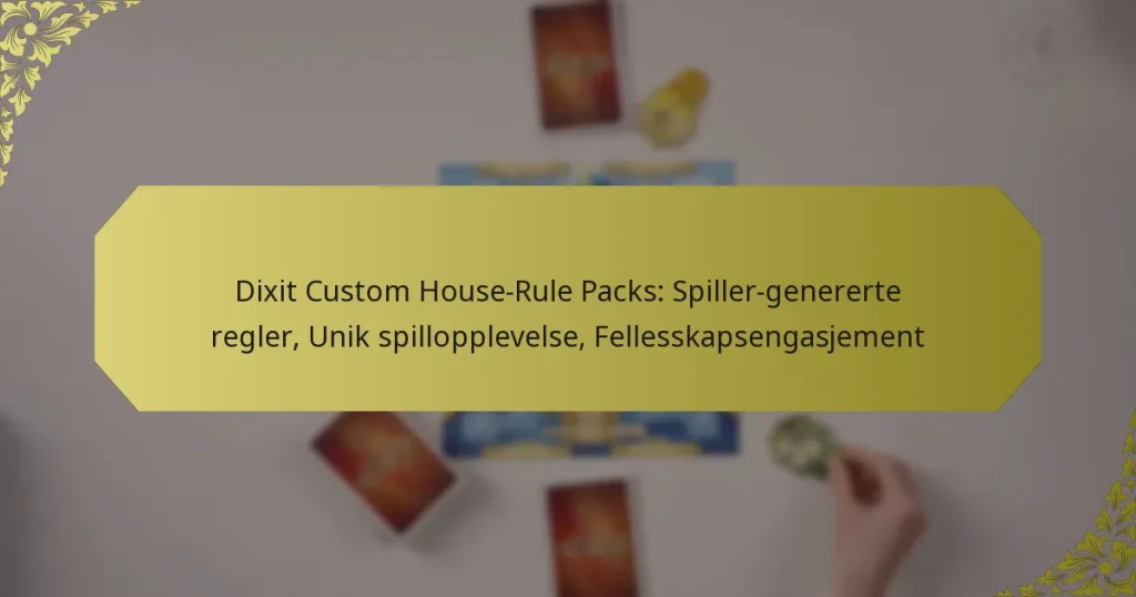 Dixit Custom House-Rule Packs: Spiller-genererte regler, Unik spillopplevelse, Fellesskapsengasjement